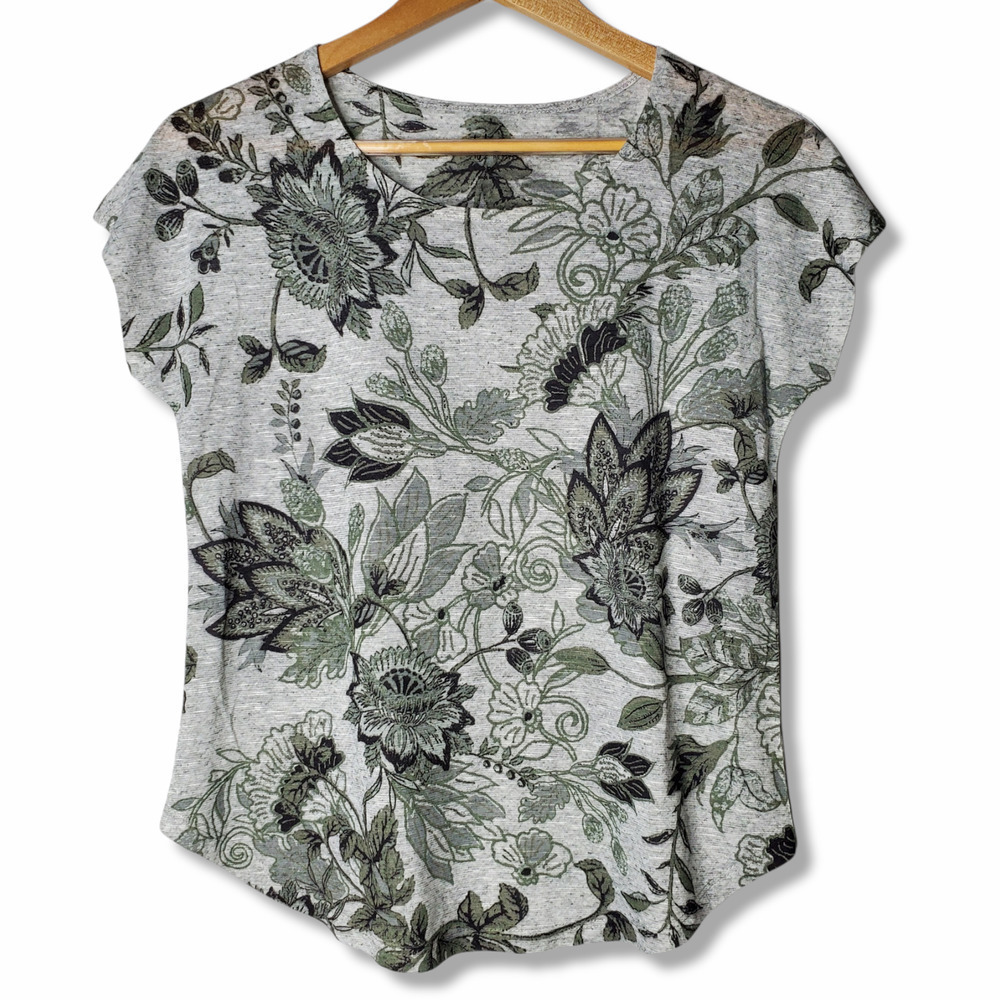 Style & Co Extended Shoulder T-Shirt Floral SP